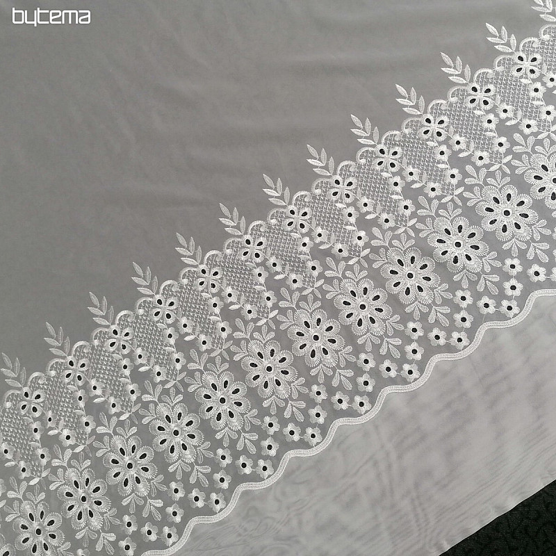 Luxus hímzett függöny Melania fehér 17560