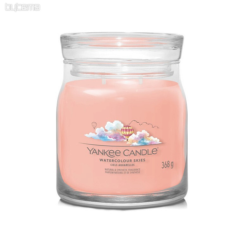 gyertya YANKEE CANDLE illat WATERCOLOR SKIES GLASS MEDIUM 2 kanóc