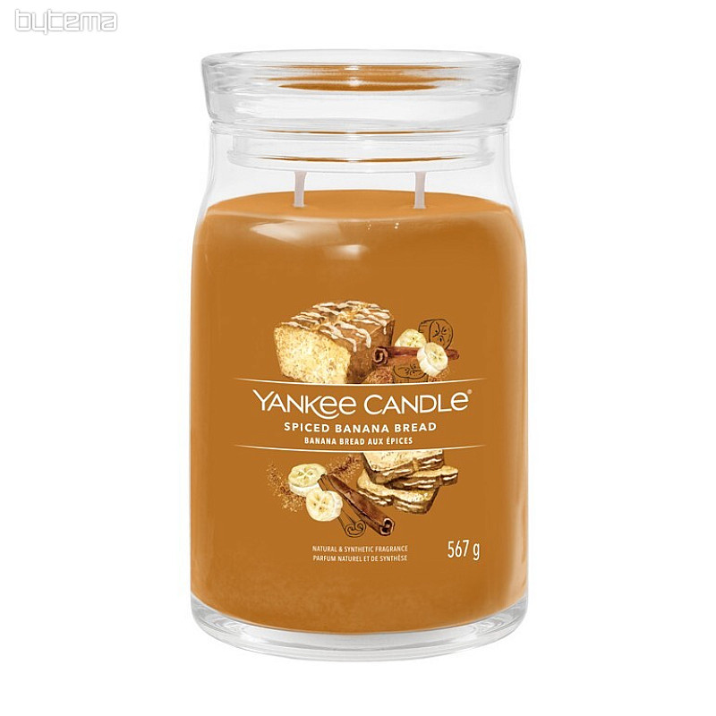 gyertya YANKEE CANDLE illat FŰSZERES BANANA KENYÉR NAGY ÜVEG 2 kanóc