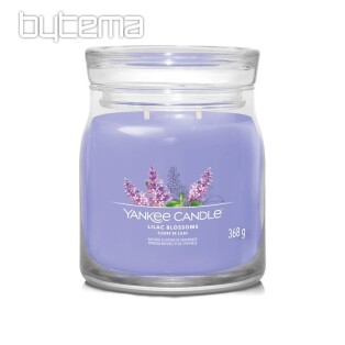 gyertya YANKEE CANDLE illat LILAVIRÁGOK ÜVEG KÖZÉP 2 kanóc