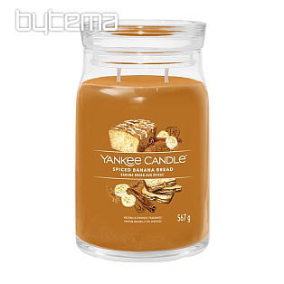 gyertya YANKEE CANDLE illat FŰSZERES BANANA KENYÉR NAGY ÜVEG 2 kanóc