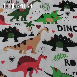 Gyerek pamut szatén DINOSAUR digitális nyomtatás