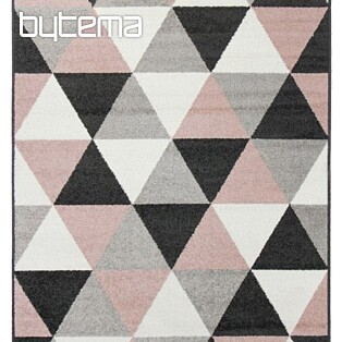 Darab szőnyeg LOTTO háromszögek fekete / rózsaszín