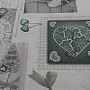 Dekoratív szövet HEART SHABBY zöld