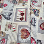 Dekoratív szövet HEART SHABBY bordó